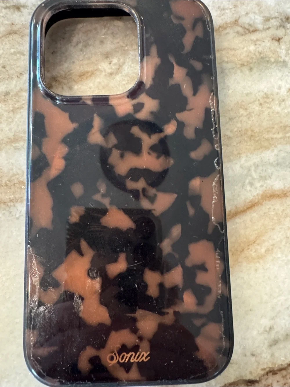 Sonix Tortoiseshell Gloss Phone Case - Black & Orange